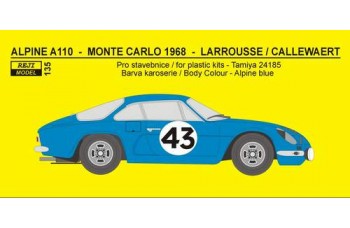 Decal – Alpine A 110  - Monte Carlo 1968 / Tour de Corse 1970